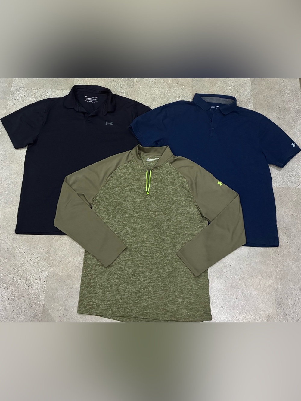 Men’s UNDER ARMOUR Polo Shirts & Pullover, sz Large